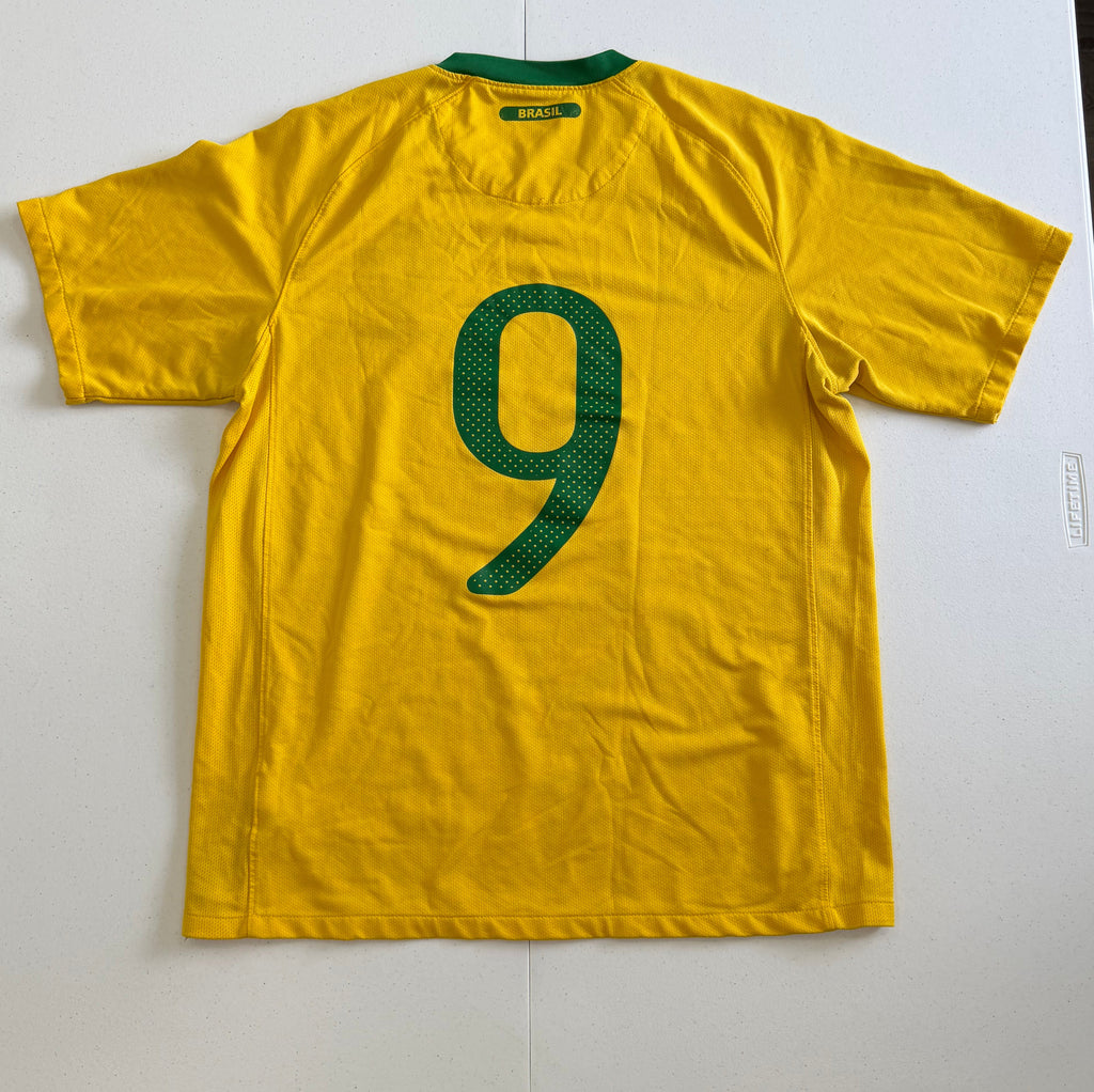 Brazil 2010 Home Jersey #9 Size Medium