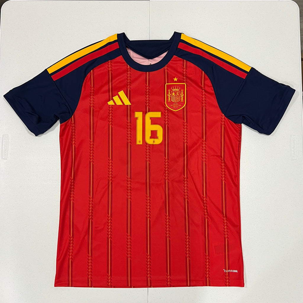 Spain 2026 Home Rodri #16 World Cup Jersey Size Large BNWT