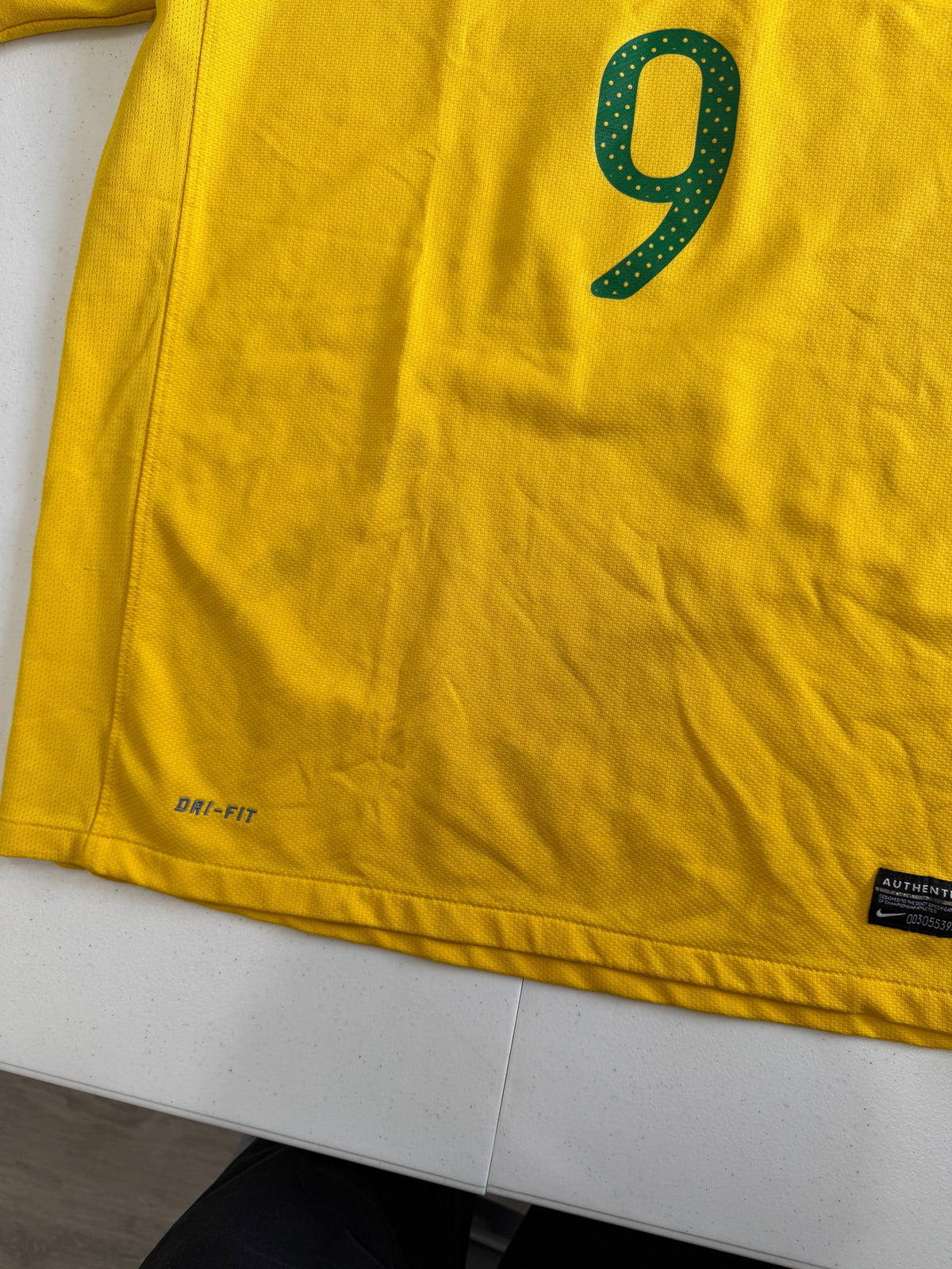 Brazil 2010 Home Jersey #9 Size Medium