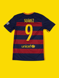 FC Barcelona 2015-2016 Suarez #9 Home Jersey Size Small