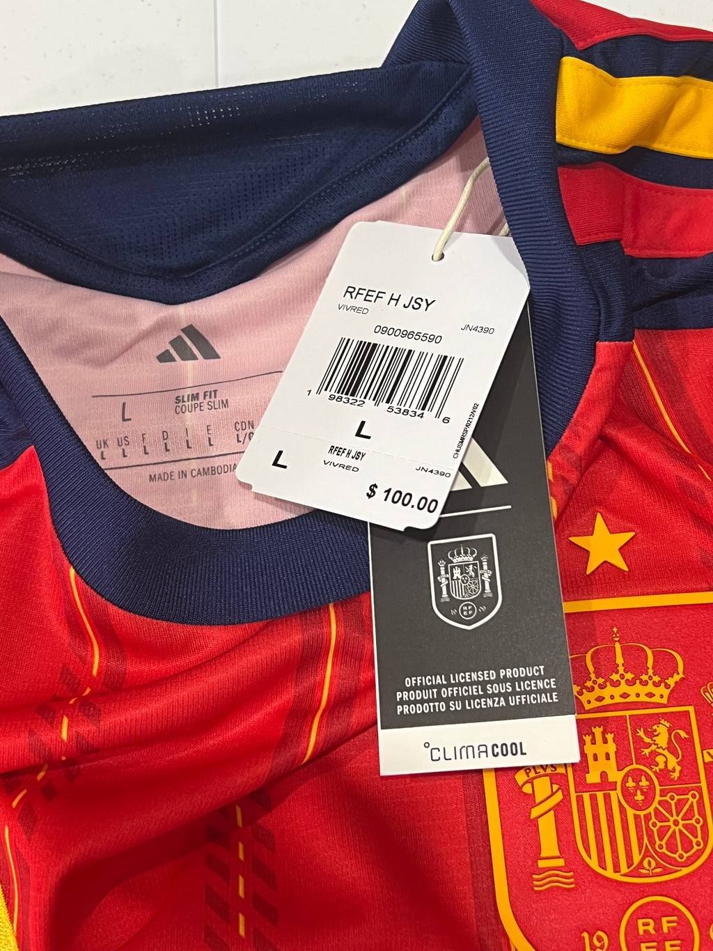 Spain Home 2026 World Cup Jersey Size Large
