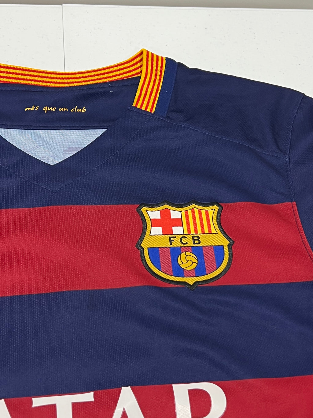FC Barcelona 2015-2016 Suarez #9 Home Jersey Size Small